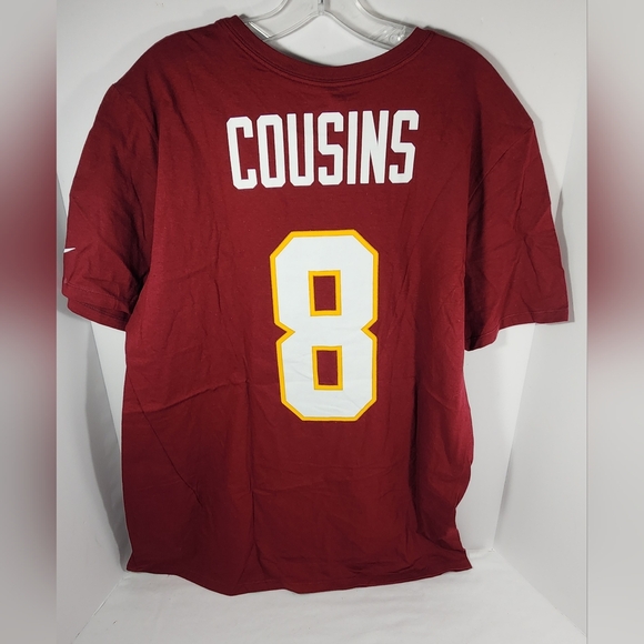 NWT The Nike Tee Kirk Cousins #8 Athletic Cut Size Extra Large, Burgundy & Gold - Picture 2 of 13